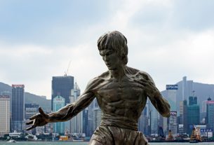 Bruce Lee szobra Hong Kongban